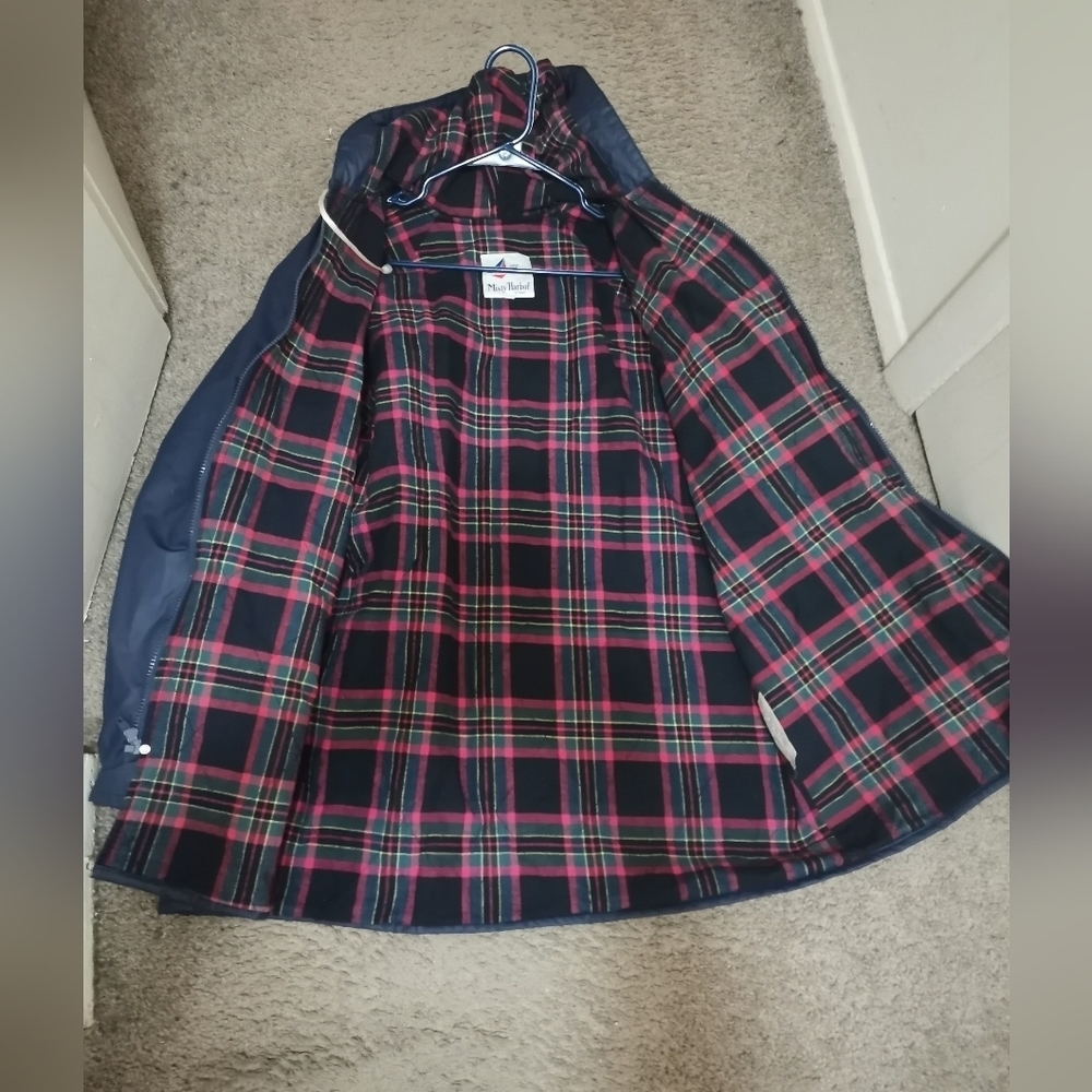 Vintage Misty Harbor Blue Rain Jacket Hooded Med Plaid M - Picture 6 of 6